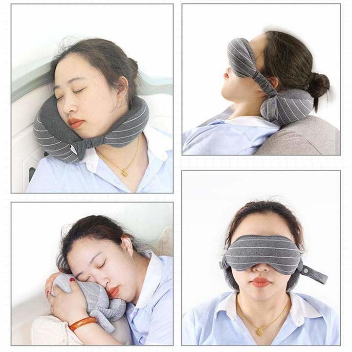 Travel Eye Mask and Neck Pillow Set Office Lunch Break Cotton U-Shaped Neck Pillow Sunshade Goggles