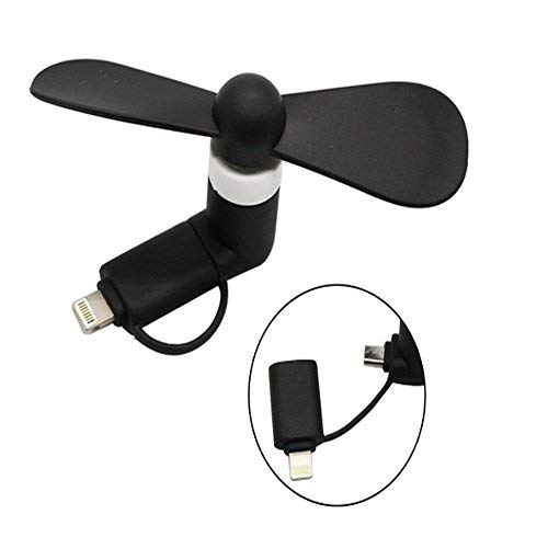 Portable iPhone Fan 2-in-1 Fans for iPhone/iPad and Android Smartphone/Tablet
