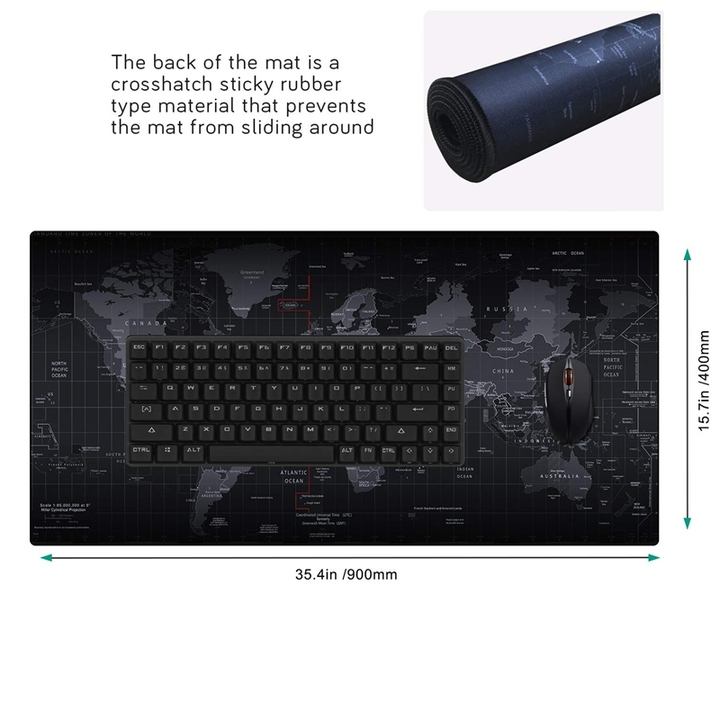 World map mouse pad, Gaming Mouse Mat Extended &amp; Extra Large Mouse Pad