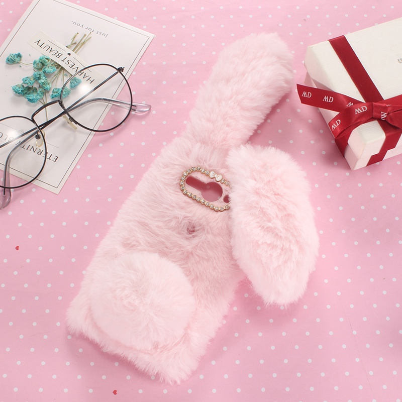 LG LV5 LV3 Q6 Q7 G5 G6 G7 V10 V30 K5 K7 K8 K11 Xcam/Nokia 8 Case,Soft Rabbit Fur Hair Plush Case
