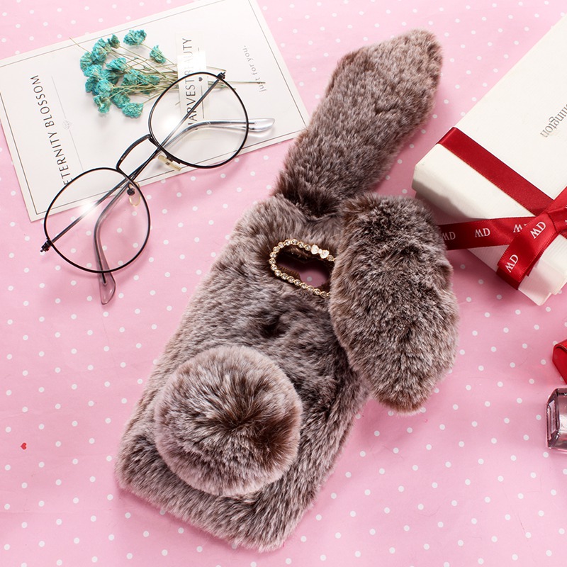 LG LV5 LV3 Q6 Q7 G5 G6 G7 V10 V30 K5 K7 K8 K11 Xcam/Nokia 8 Case,Soft Rabbit Fur Hair Plush Case