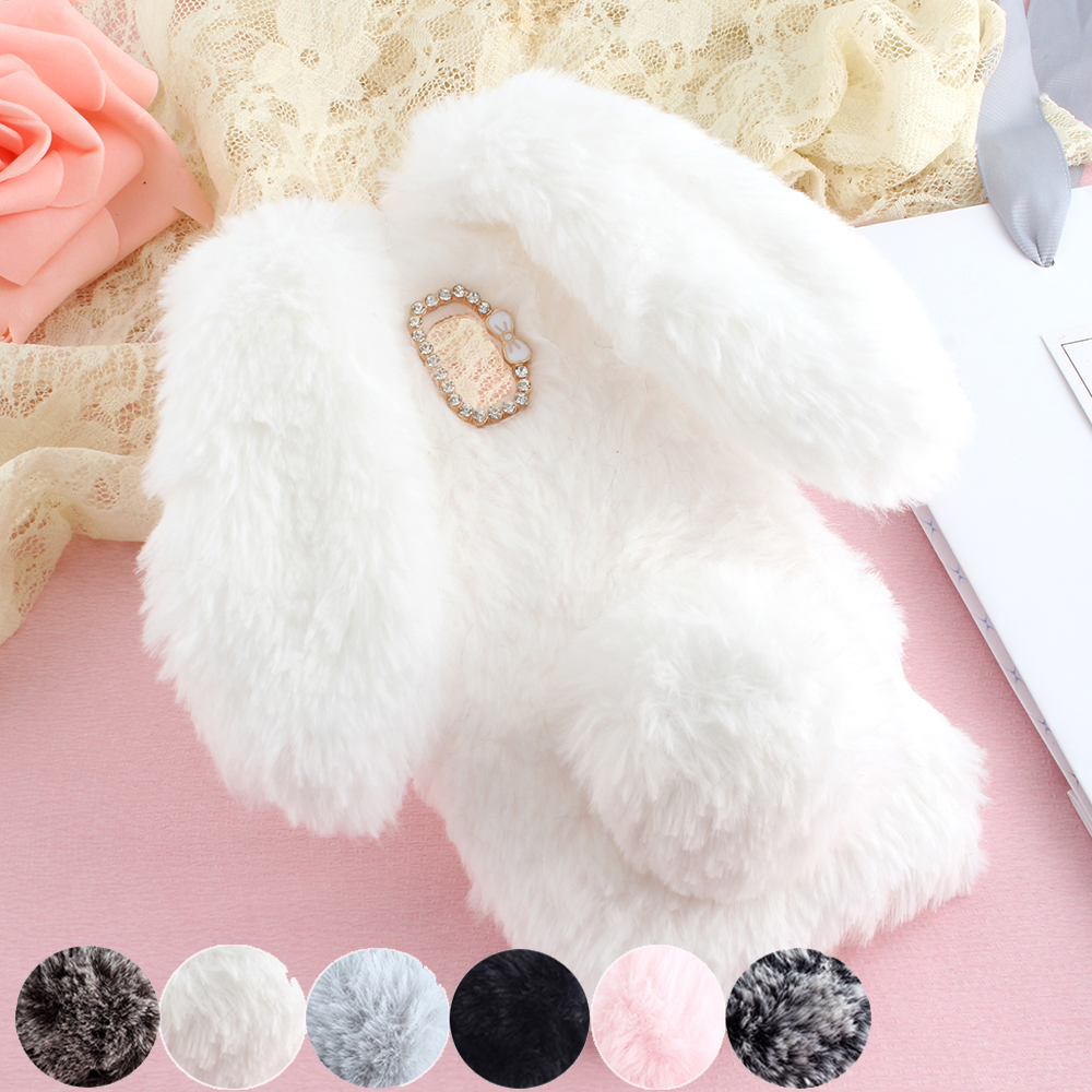 LG LV5 LV3 Q6 Q7 G5 G6 G7 V10 V30 K5 K7 K8 K11 Xcam/Nokia 8 Case,Soft Rabbit Fur Hair Plush Case