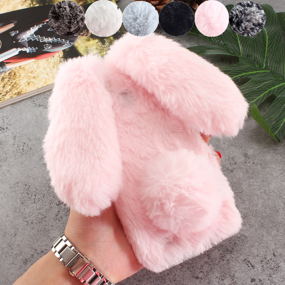LG LV5 LV3 Q6 Q7 G5 G6 G7 V10 V30 K5 K7 K8 K11 Xcam/Nokia 8 Case,Soft Rabbit Fur Hair Plush Case