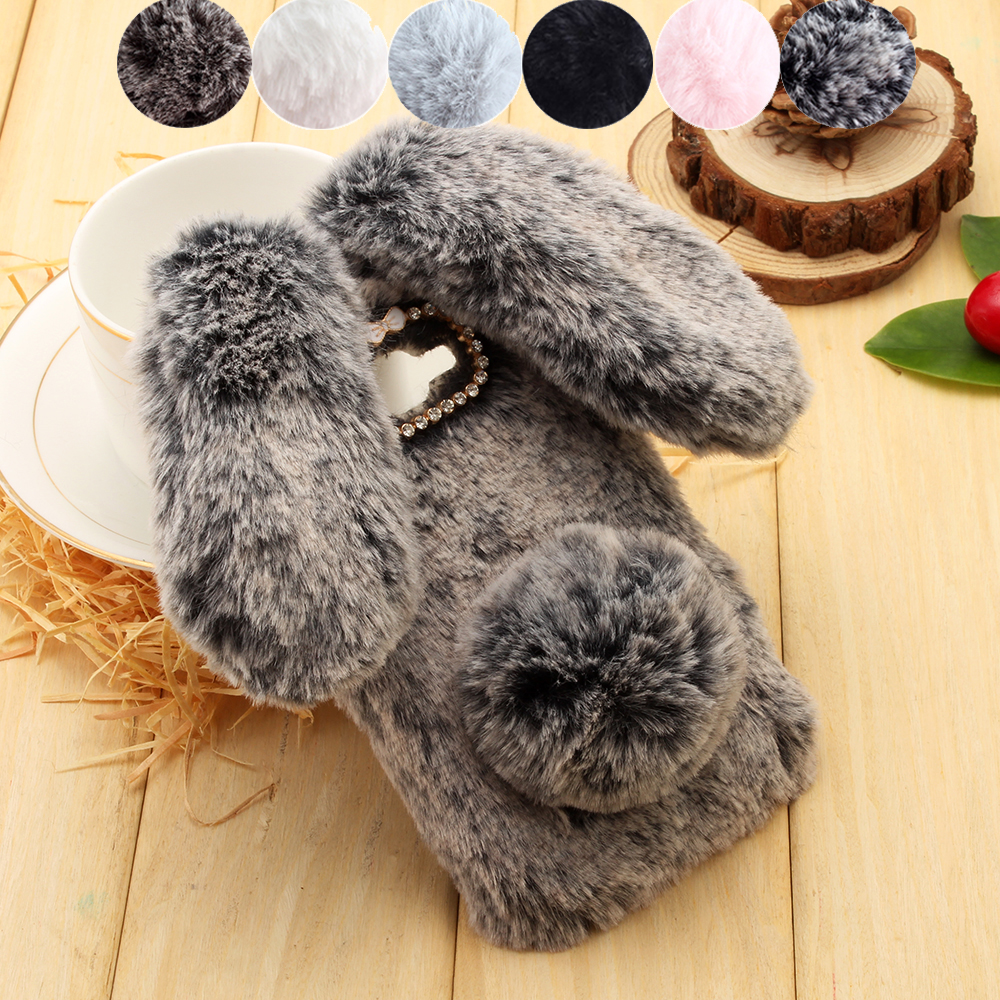 LG LV5 LV3 Q6 Q7 G5 G6 G7 V10 V30 K5 K7 K8 K11 Xcam/Nokia 8 Case,Soft Rabbit Fur Hair Plush Case