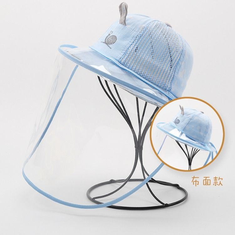 Sun Hat Face Shield Baby Cotton Anti-UV Summer Foldable Beach Sea Vacation Avoid Spitting