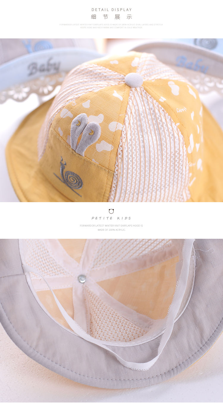 Sun Hat Face Shield Baby Cotton Anti-UV Summer Foldable Beach Sea Vacation Avoid Spitting
