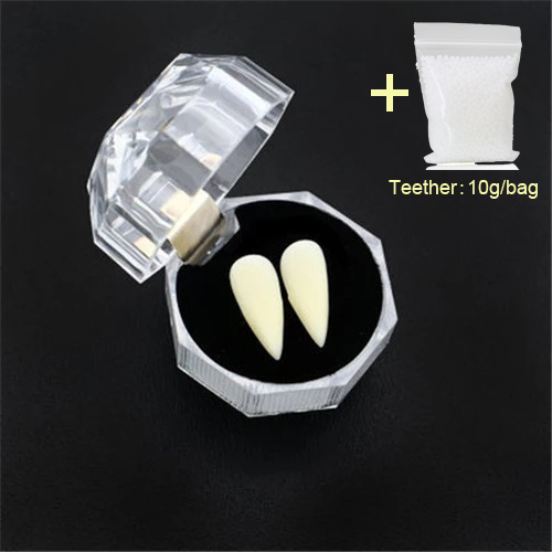 2 pairs Dentures Zombie Ghost Devil Werewolf Teeth Prop Costume Party Vampire Teeth Kid Toy