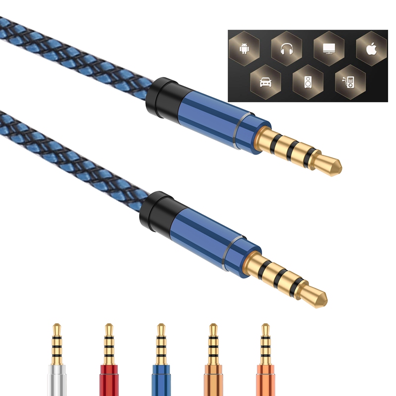 Aux Cord, 5Ft (1.5M) TRRS Male to Male 3.5mm Audio Cable,  Auxiliary Audio Stereo Cable