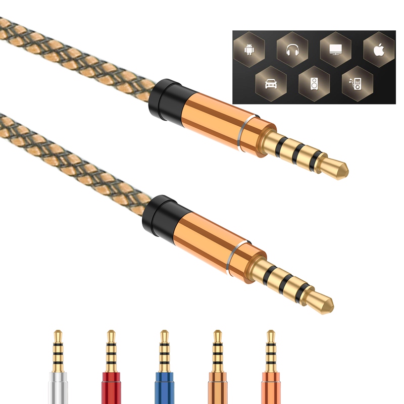 Aux Cord, 5Ft (1.5M) TRRS Male to Male 3.5mm Audio Cable,  Auxiliary Audio Stereo Cable