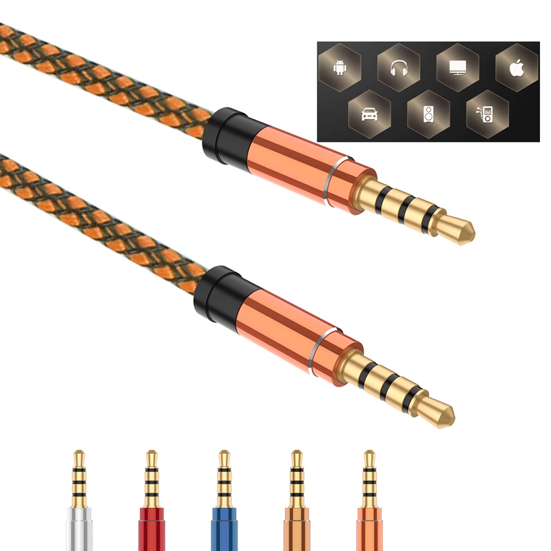Aux Cord, 5Ft (1.5M) TRRS Male to Male 3.5mm Audio Cable,  Auxiliary Audio Stereo Cable