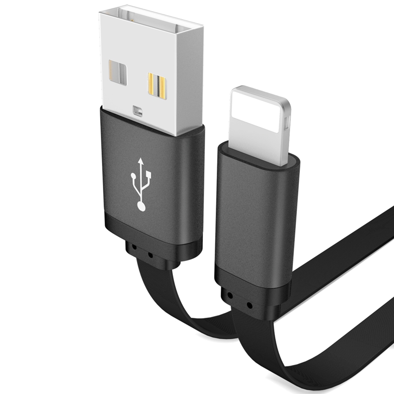 iPhone Charger, iPad Charger, iPod Charger, 3 ft Nylon Noodle cable USB Charging &amp; Syncing Cord