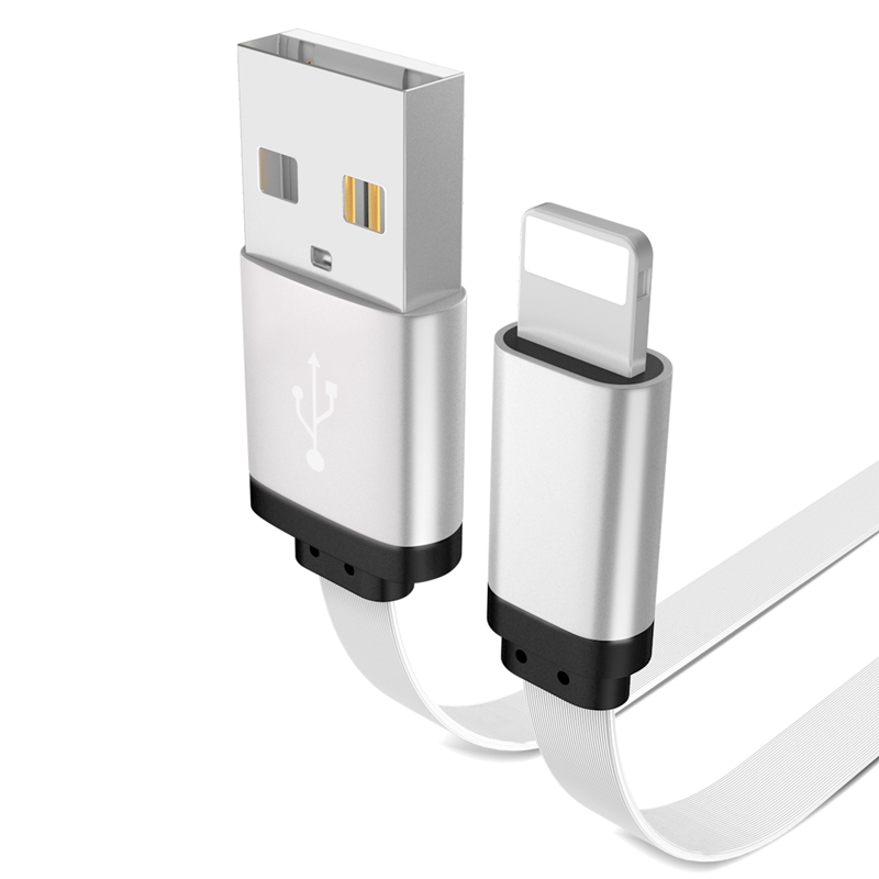 iPhone Charger, iPad Charger, iPod Charger, 3 ft Nylon Noodle cable USB Charging &amp; Syncing Cord