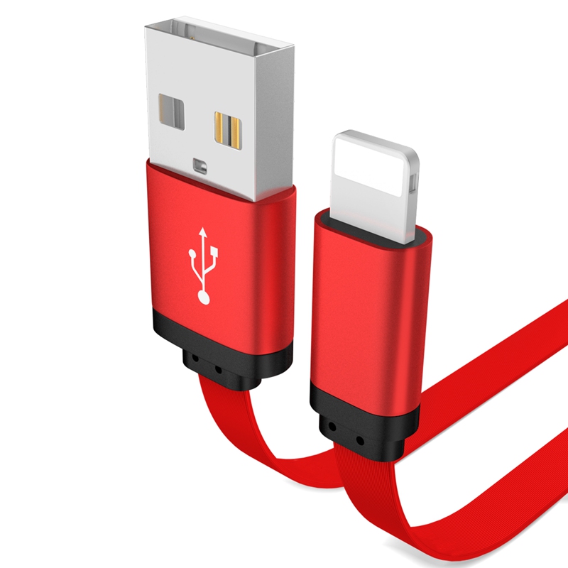 iPhone Charger, iPad Charger, iPod Charger, 3 ft Nylon Noodle cable USB Charging &amp; Syncing Cord
