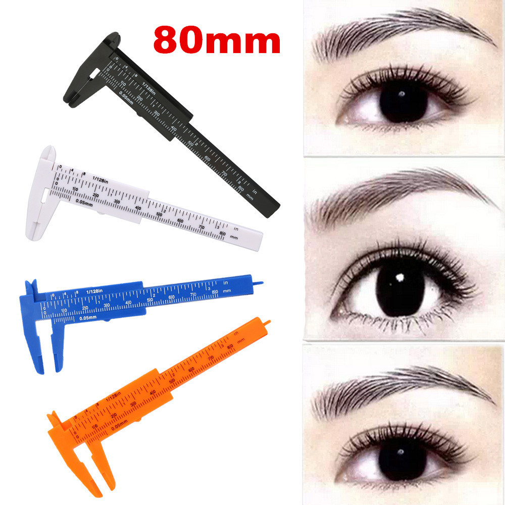 80mm Plastic Eyebrow Measuring Vernier Caliper Tattoo Microblading Caliper Ruler Body Art Tools