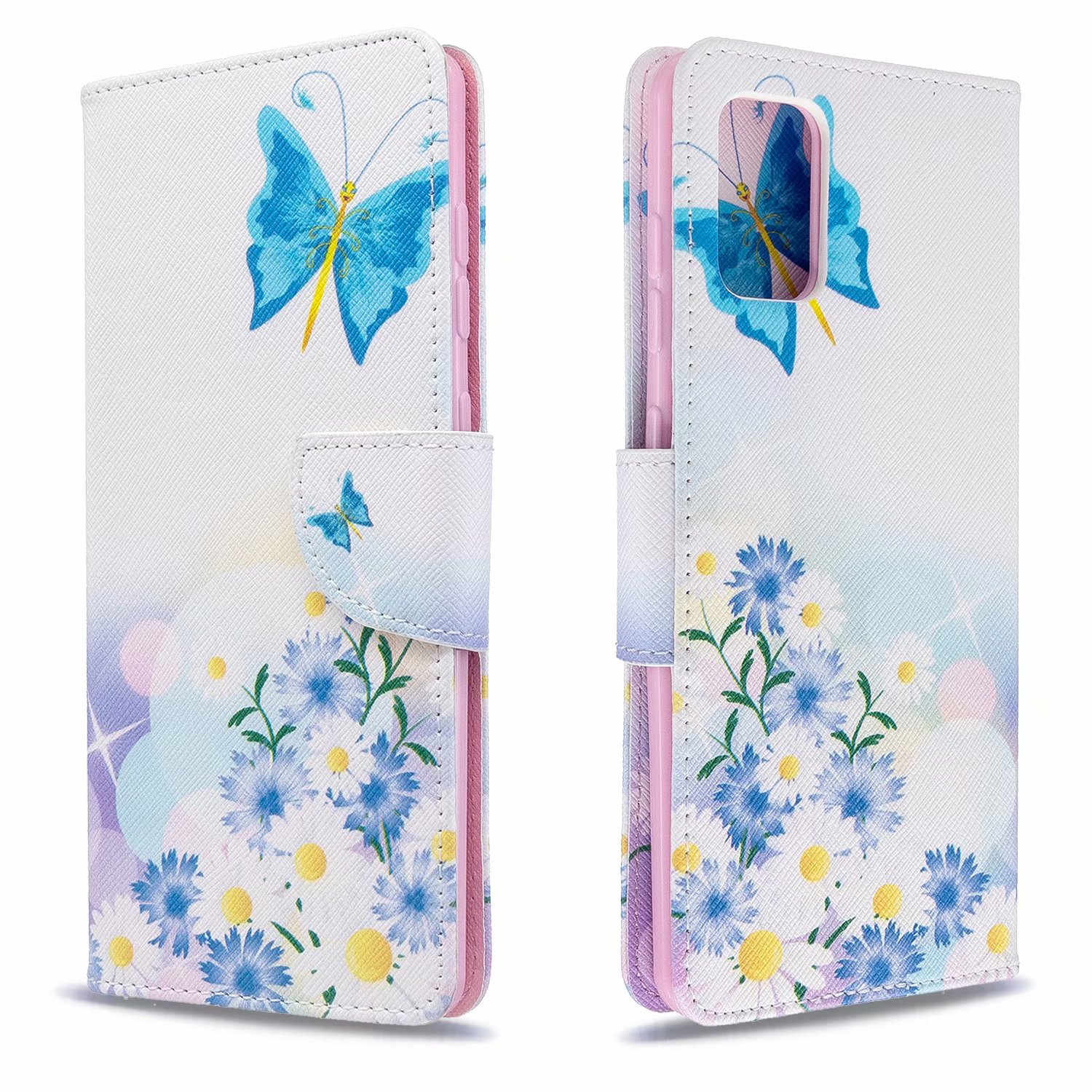 Samsung Galaxy A71 (4G) Case, PU Leather Wallet Phone Bag Cover for Galaxy A71 - Flower Butterfly