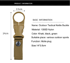 Outdoor Waterbottle buckle hook Nylon Webbing Buckle Hook Climb Carabiner Belt Backpack Hanger Camp Water Bottle Holder Clip