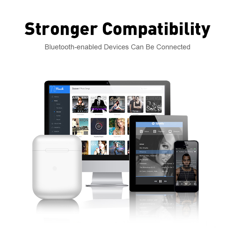 Komach i12 TWS Wireless  Earbud Touch Key Bluetooth 5.0 Sport Earphone Stereo For  Smart Phone