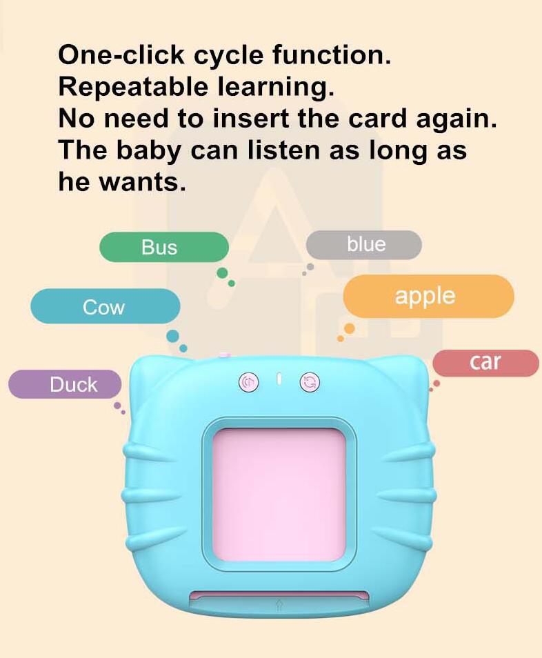 Kid Enlightenment Machine Interactive Eye Protection Card Reader Literacy Picture For 3-6 Years Old Baby Kids Child
