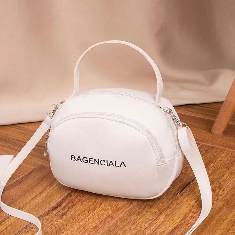 Cute PU Leather Handbag for ladies student girls Letter crossbody Small Messenger bag  Shell bag Shoulder Diagonal Small Round Bag Mobile Phone Zero Wallet Bags