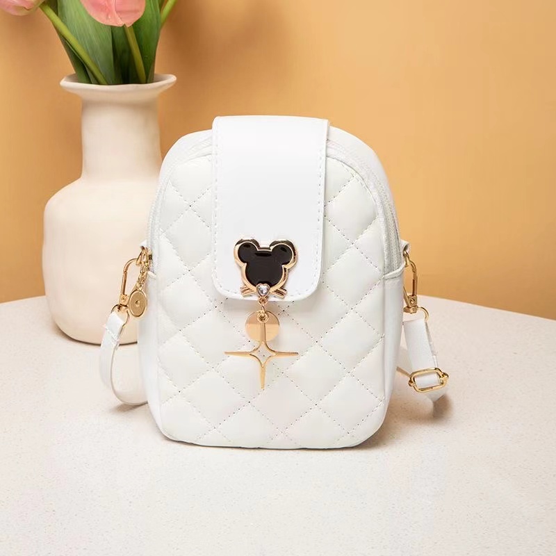 Mickey Mouse Crossbody Bags for Women Fashion Embroidery Mobile Storage Bag 2023 Girls Casual Shoulder Bag Tote Bags Handbags Girls Mobile Storage Bag
