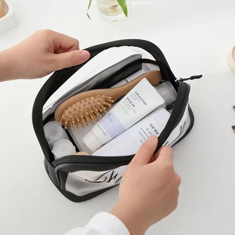 Women Makeup Bags Waterproof Clear Cosmetic Bag Travel Beach Toiletries Storage Pouch Handbags Transparent Makeup Beauty Case  Bath Wash Bags