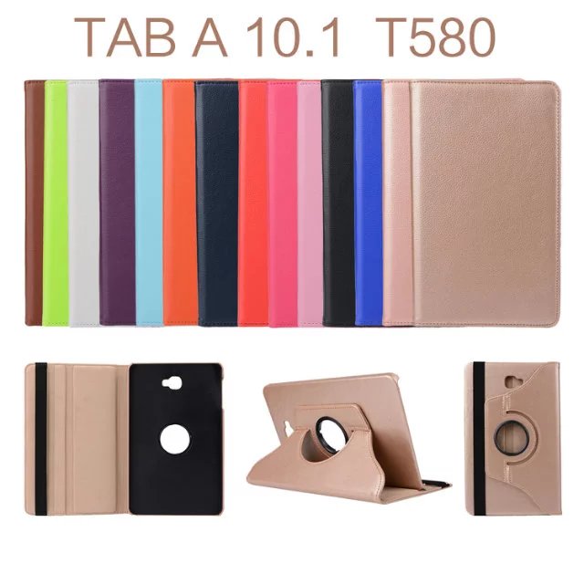 10.1" PU Fabric Tablets Case Folding 360 Degree Swivel Cover for Samsung Galaxy Tab A 10.1 P580/P585