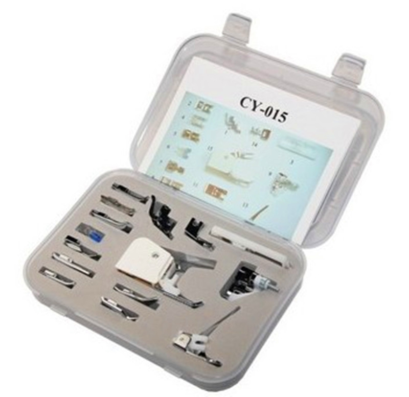 Shevi 15 Pcs Multi Function Universal Sewing Machine Presser Foot Feet Accs Parts Set