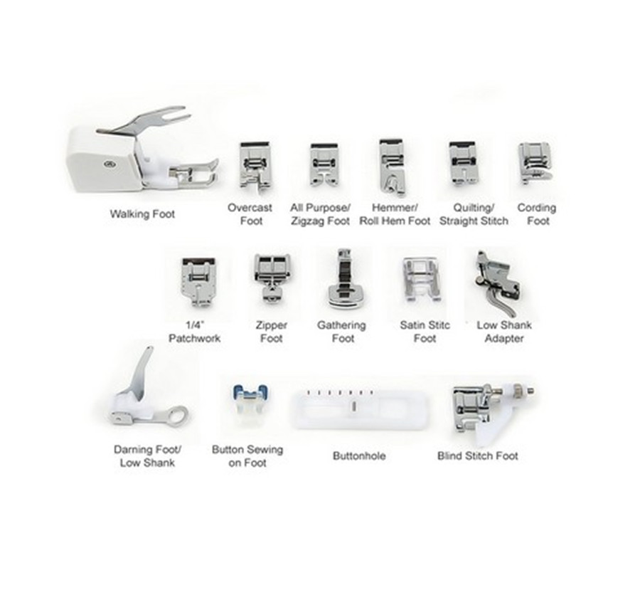 Shevi 15 Pcs Multi Function Universal Sewing Machine Presser Foot Feet Accs Parts Set