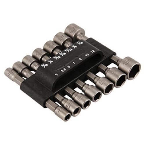 14pcs Power Nut Driver Drill Bit Set Metric Socket Wrench Screw 1/4"
