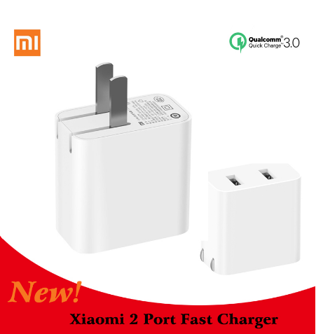 Original Xiaomi 2 Port fast charger Travel wall adapter Mini Portable Quick Charge Dual USB Port