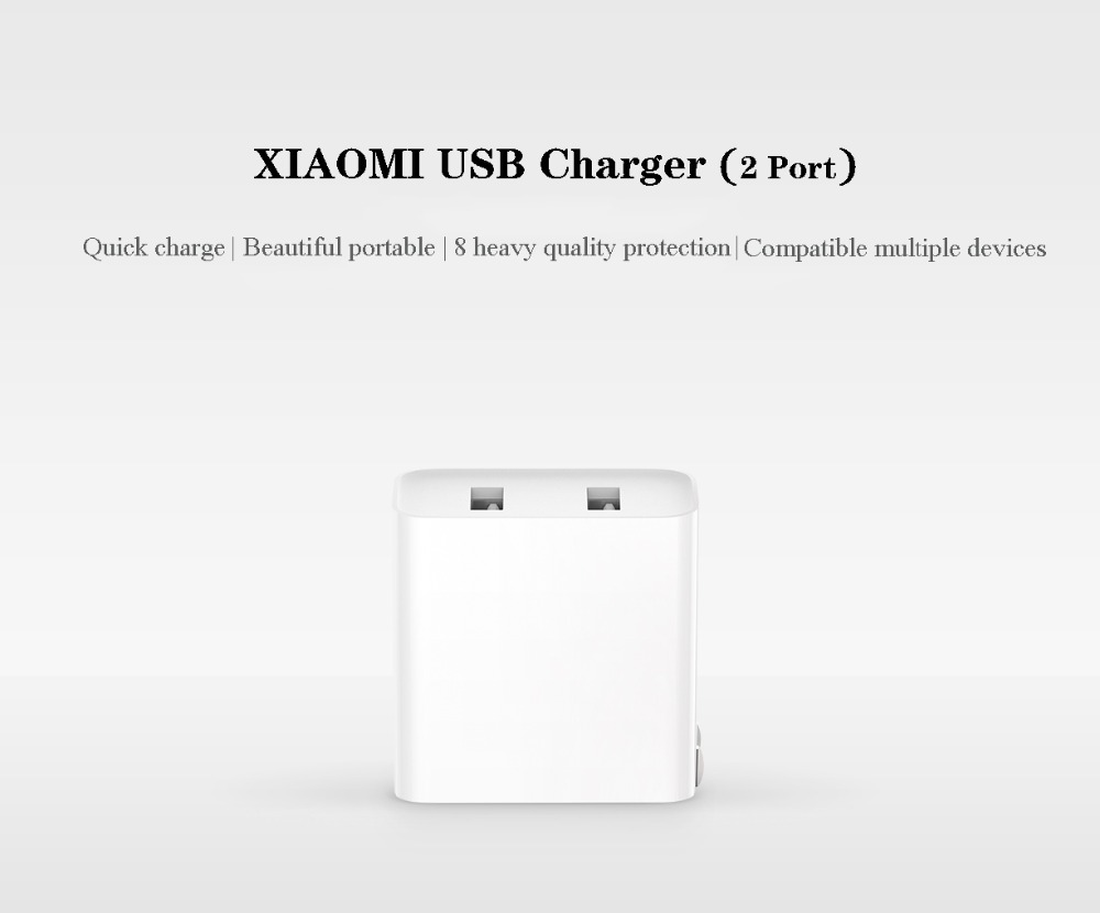 Original Xiaomi 2 Port fast charger Travel wall adapter Mini Portable Quick Charge Dual USB Port