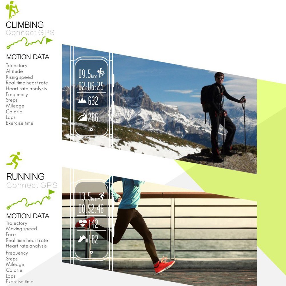 Fitness Tracker S908 GPS Running Watch Heart Rate Sleep Monitor Reminder IP68 Waterproof Wristband