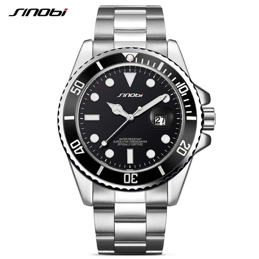 Casual Men Watch 2017 Waterproof Date Stainless Steel Band Luxury Mans Sports Quartz Watches Golden