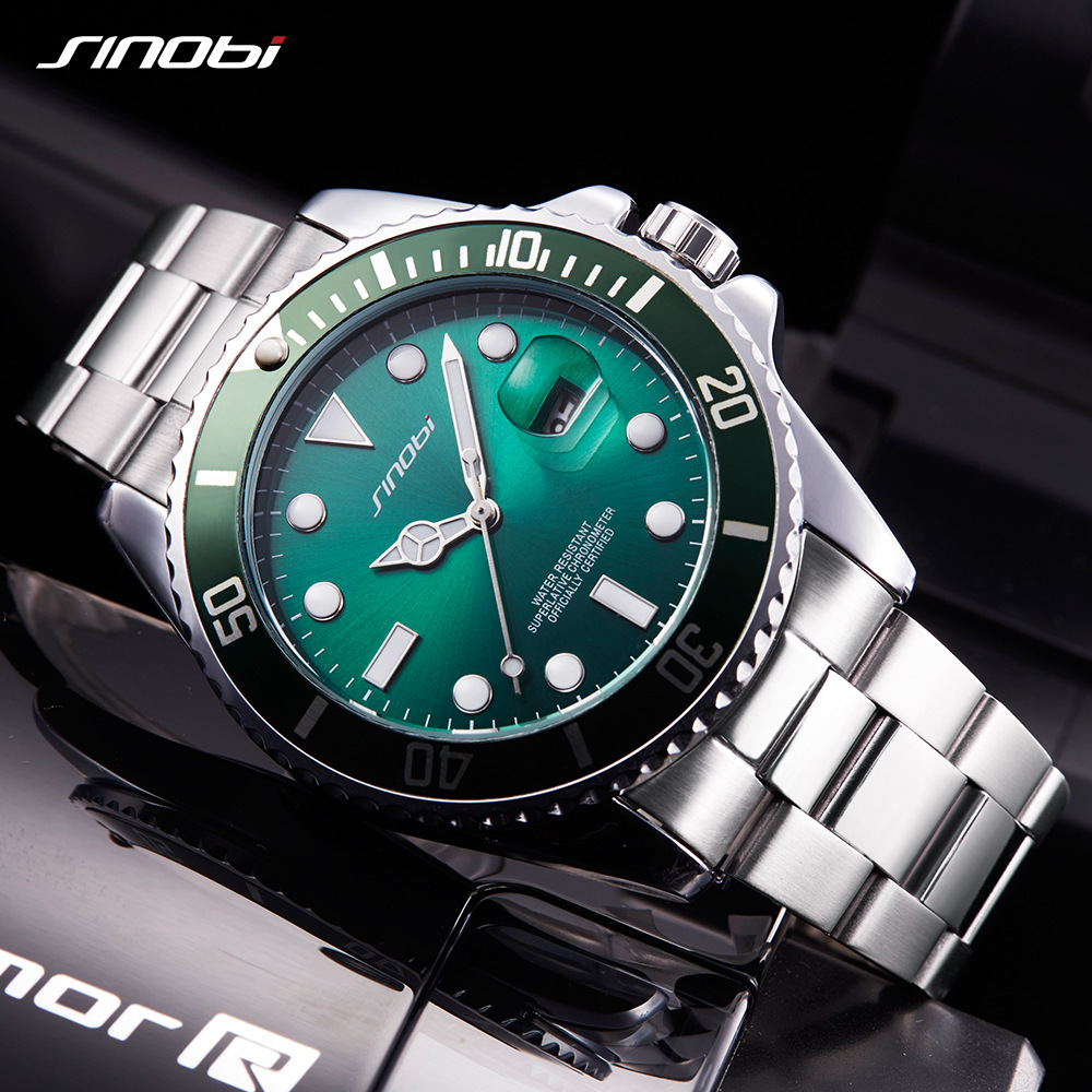 Casual Men Watch 2017 Waterproof Date Stainless Steel Band Luxury Mans Sports Quartz Watches Golden
