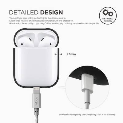 [Upgraded Version] AirPods Silicone Case Shock Proof Protective Cover for Apple AirPods