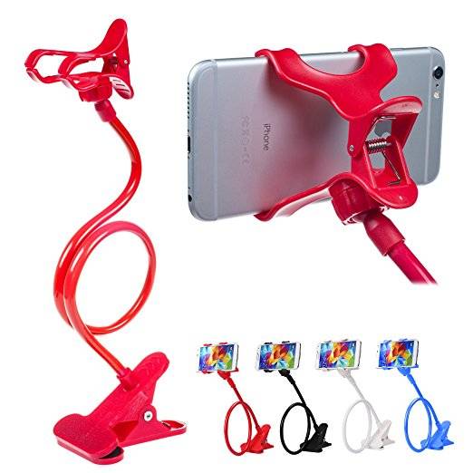 Plastic Flexible Long Arms Gooseneck Clip Clamp Stand Universal Cell Phone Holder