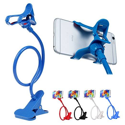 Plastic Flexible Long Arms Gooseneck Clip Clamp Stand Universal Cell Phone Holder