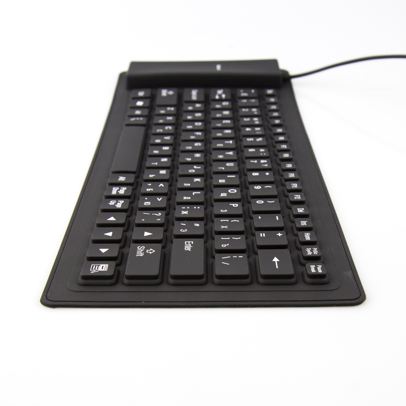 New English 85 Keys wired Keyboard Waterproof folding Portable Soft Flexible Silicone Keyboard