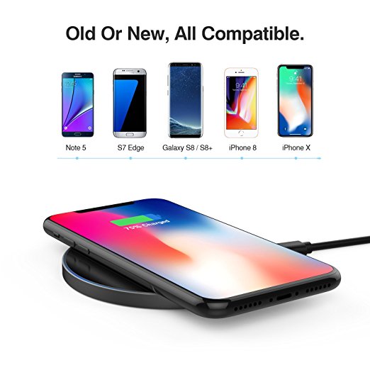 iPhone X  Samsung Galaxy S8+ S7 S6 Plus edge Fast Qi Wireless Charger Charging Pad for iPhoneX  More