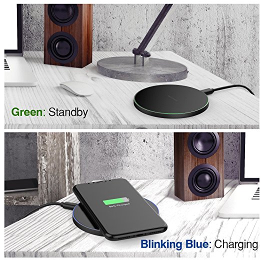 iPhone X  Samsung Galaxy S8+ S7 S6 Plus edge Fast Qi Wireless Charger Charging Pad for iPhoneX  More