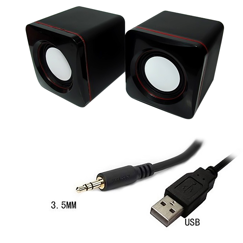 Laptop PC Notebook Cellphone Mini USB 3.5mm Portable Audio Music Player Speaker Stereo Subwoofer