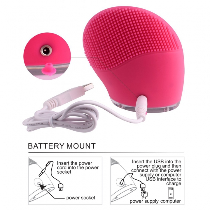Electric Face Cleanser Vibrate Pore Clean Silicone Cleansing Brush Massager Facial Skin Care