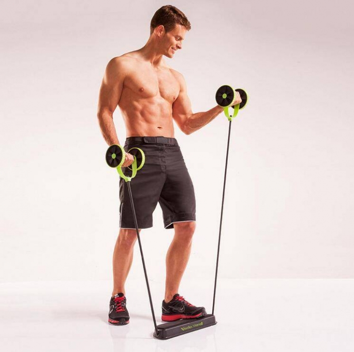 Rally multifunction pull rope wheeled health abdominal muscle training home fitness equipment