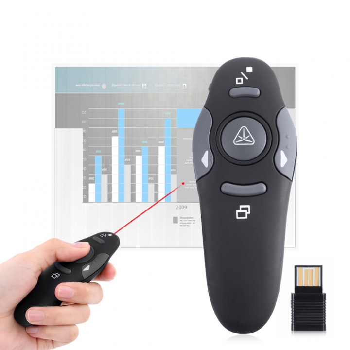 Wireless Presenter Laser Pointers Pen 2.4G RF PPT Presentation Remote Control Red Light USB Flip Pen