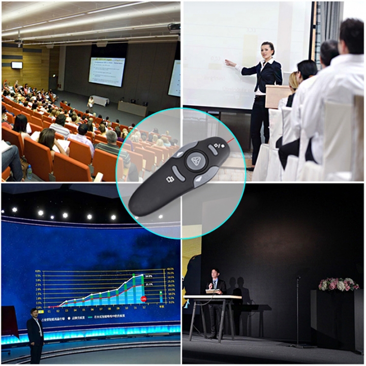 Wireless Presenter Laser Pointers Pen 2.4G RF PPT Presentation Remote Control Red Light USB Flip Pen