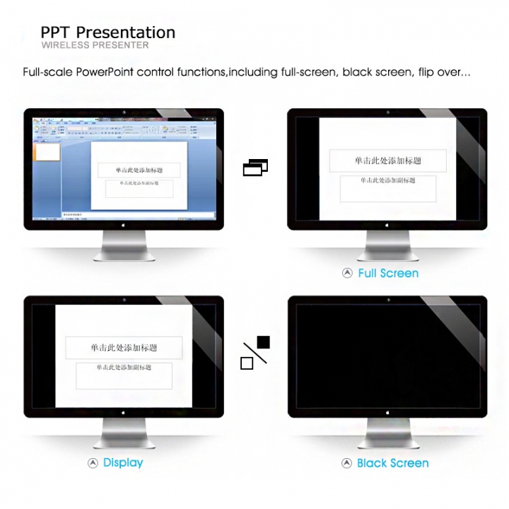 Wireless Presenter Laser Pointers Pen 2.4G RF PPT Presentation Remote Control Red Light USB Flip Pen