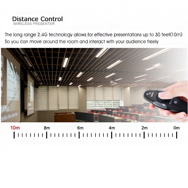 Wireless Presenter Laser Pointers Pen 2.4G RF PPT Presentation Remote Control Red Light USB Flip Pen