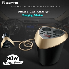 REMAX 80w 3.4A 3 USB Car Charger Fast charging with Voltage Display car cigarette lighter Socket