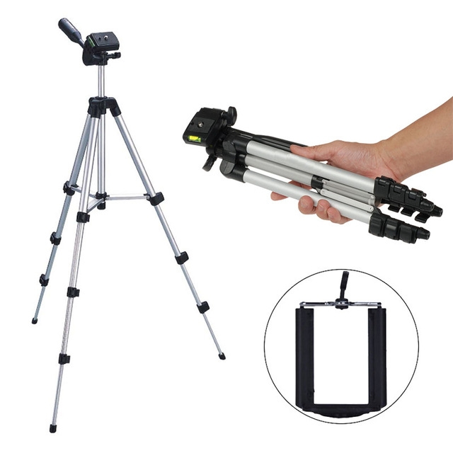 Portable Adjustable Scalable Pan Head Phone Camcorders DSLR Camera Tripod Mount Bracket Holder Stand