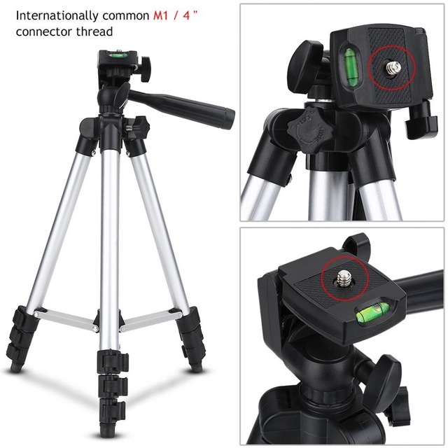 Portable Adjustable Scalable Pan Head Phone Camcorders DSLR Camera Tripod Mount Bracket Holder Stand